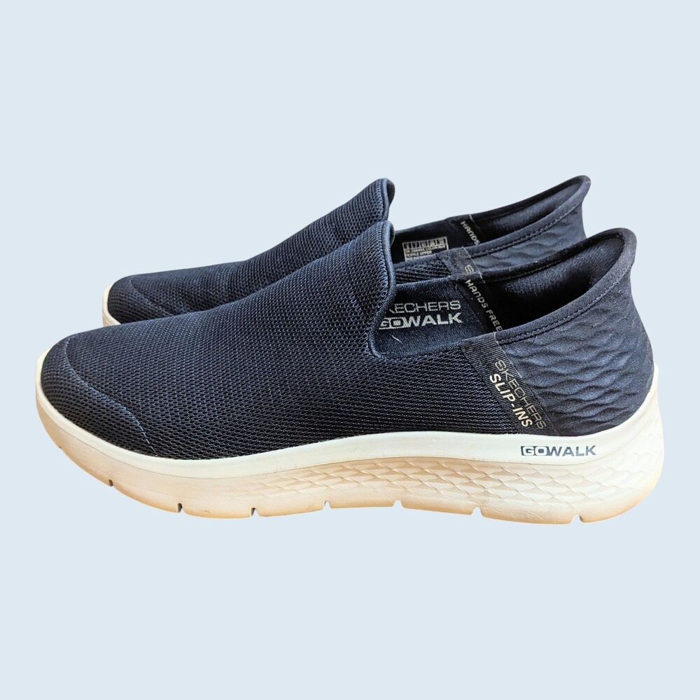Skechers Slip-ins Go Walk Flex Sneakers Men's 8 Navy Memory Foam Comfort 216491